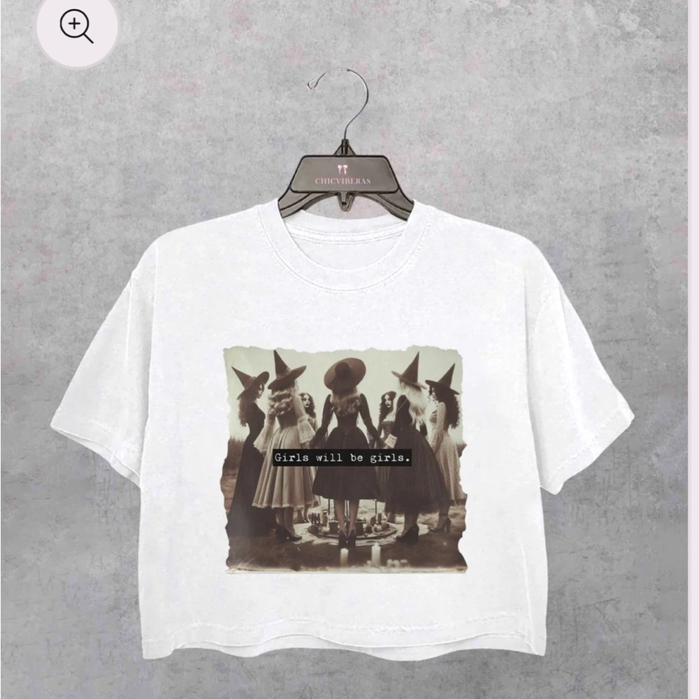 Cropped cotton T-shirt